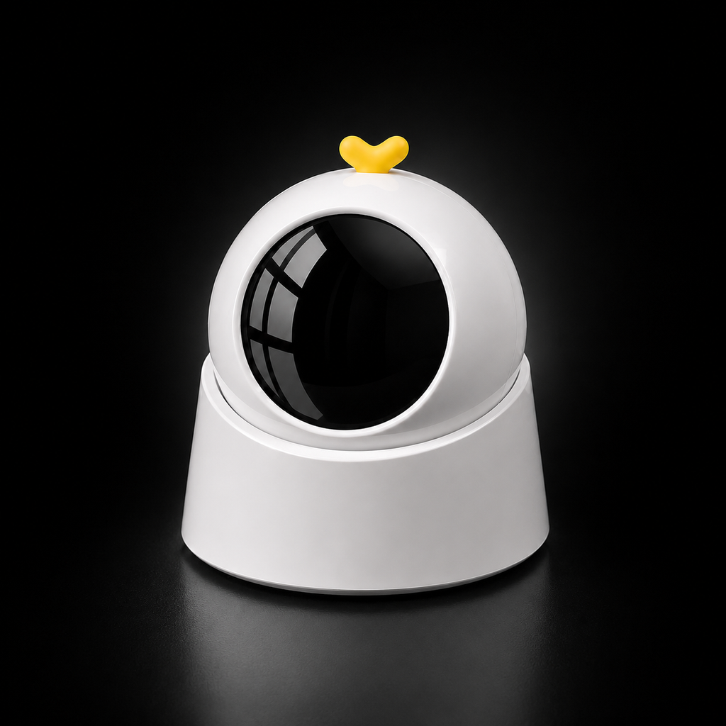 Brinquedo laser automático para pets, corpo circular de design minimalista