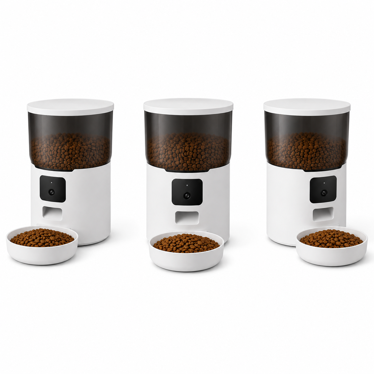 Alimentador Automático com Câmera Wi-Fi 4L — ângulos e variações em fundo branco