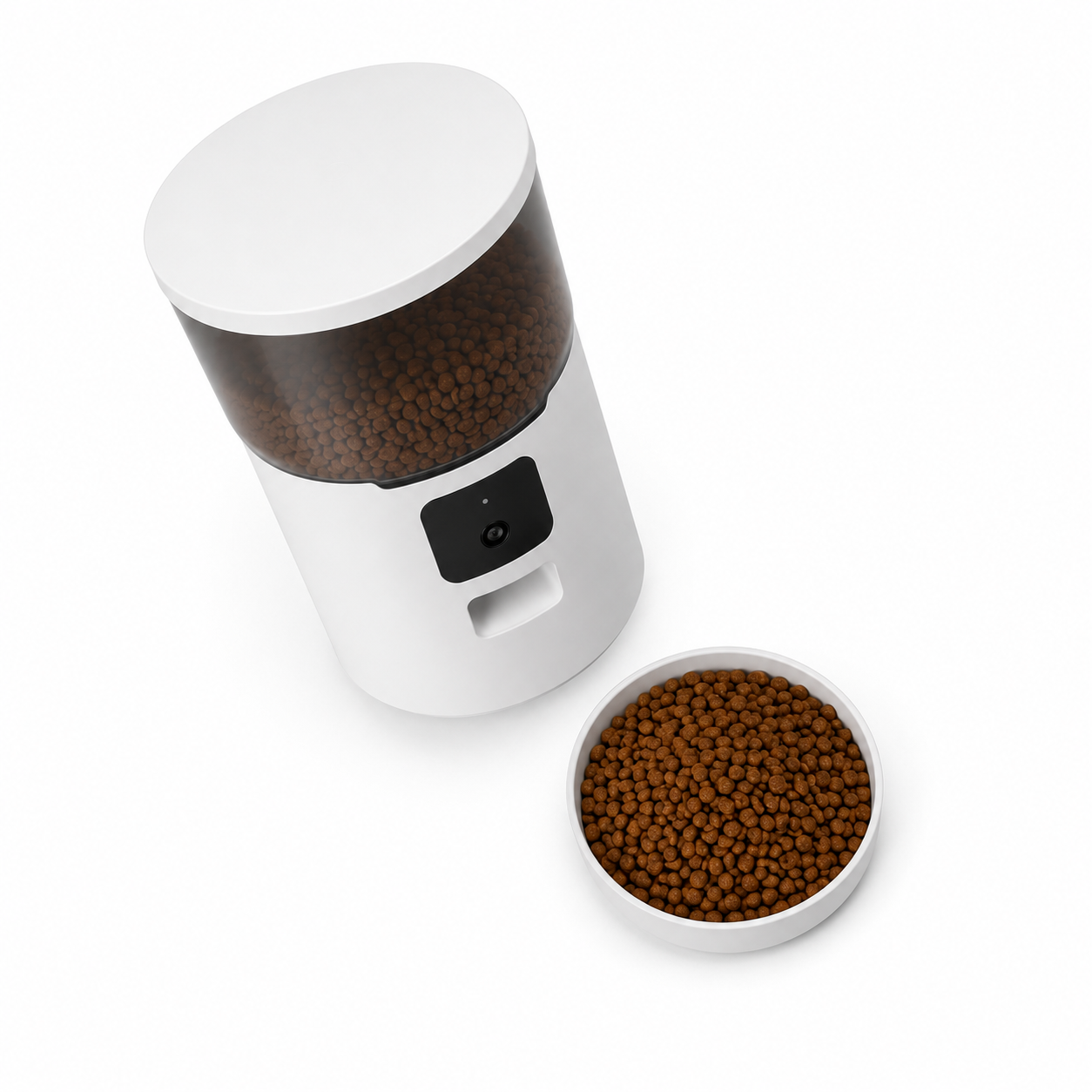 Alimentador Automático com Câmera Wi-Fi 4L — vista alternativa em fundo grafite