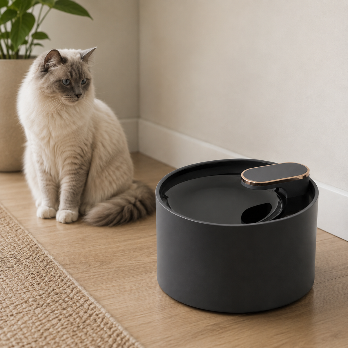 Bebedouro Automático com Filtro para Cães e Gatos em uso, demonstrando o funcionamento