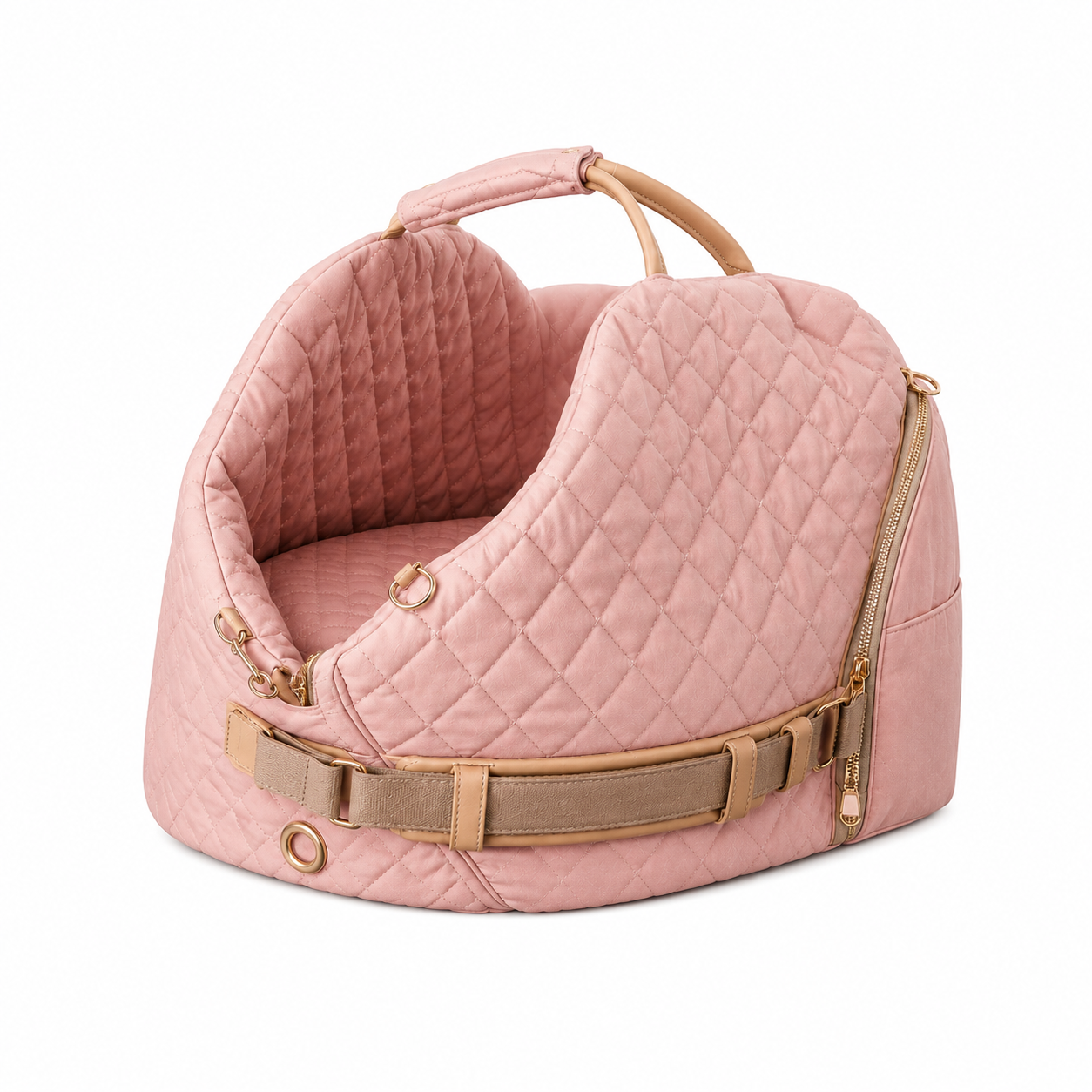 Bolsa de Transporte Acolchoada 2 em 1: Bolsa e Caminha para Pets — vista frontal completa em fundo branco