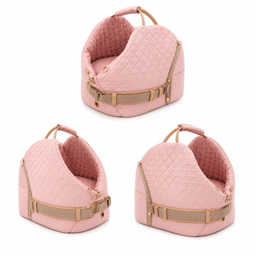 Bolsa de Transporte Acolchoada 2 em 1: Bolsa e Caminha para Pets — ângulos e variações em fundo branco