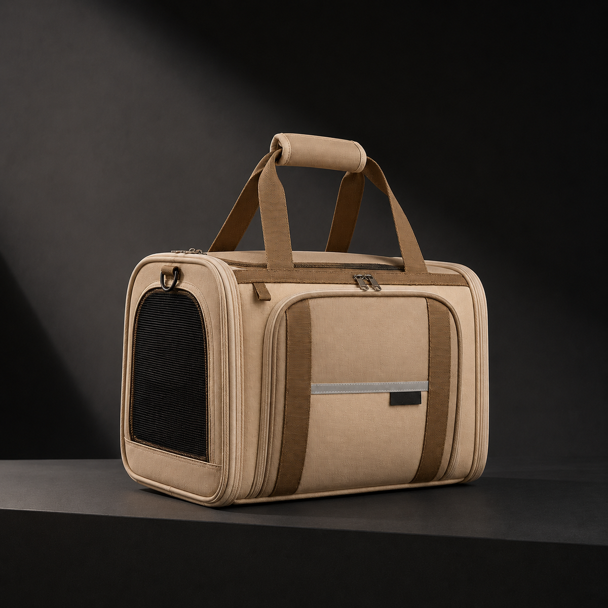 Bolsa de Transporte Pet Aprovada para Viagens Aéreas — foto principal em fundo grafite