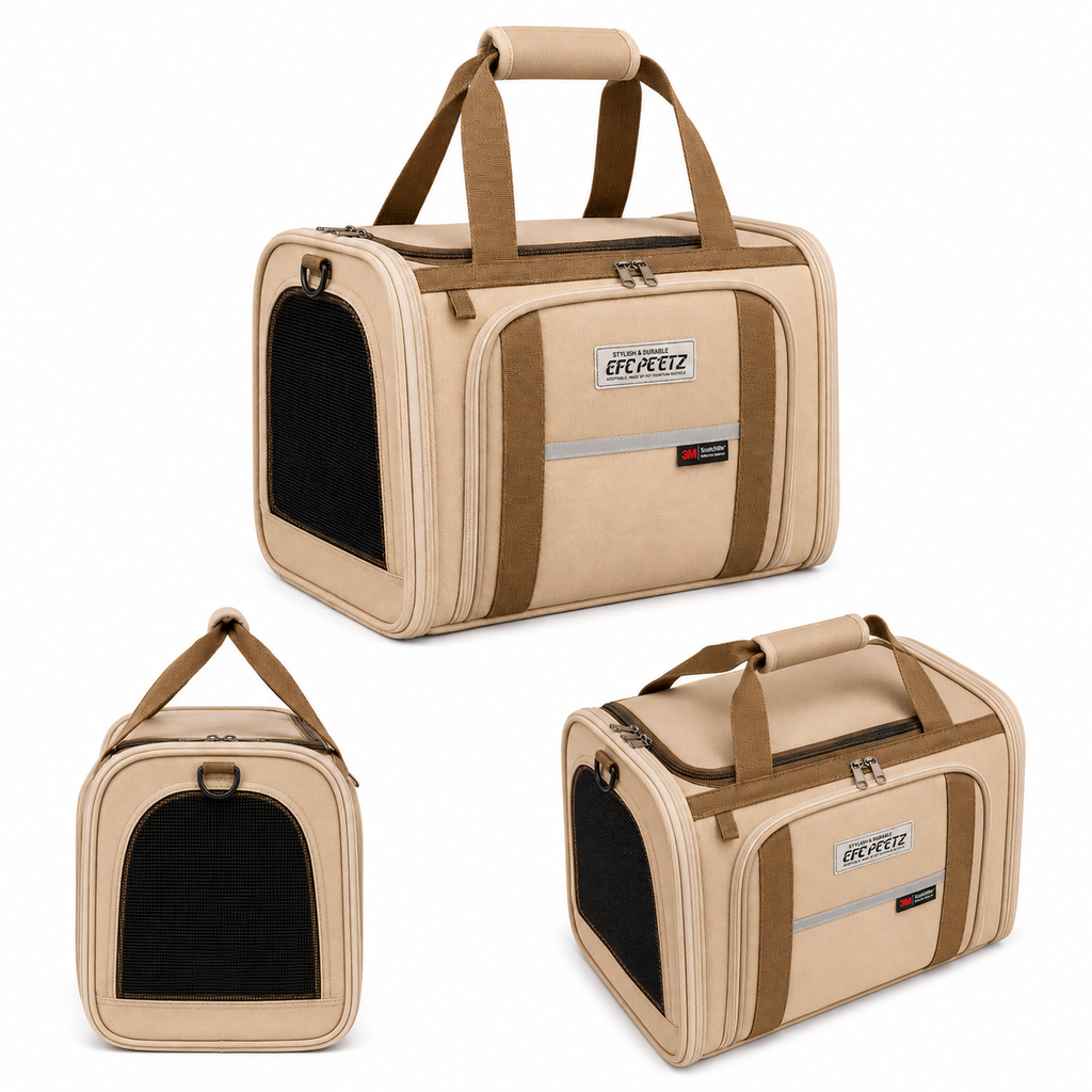 Bolsa de Transporte Pet Aprovada para Viagens Aéreas — ângulos e variações em fundo branco