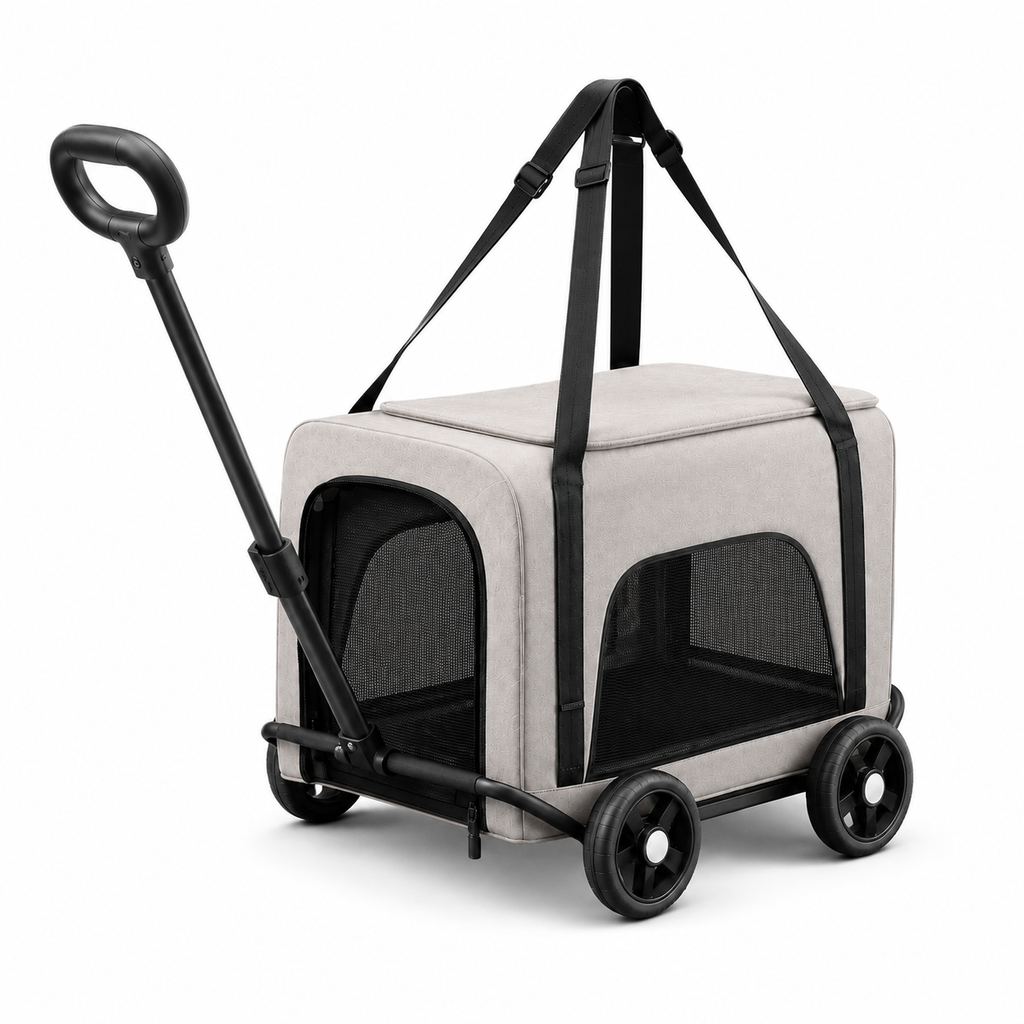Bolsa de Transporte Pet Grande em Tecido Oxford — vista frontal completa em fundo branco