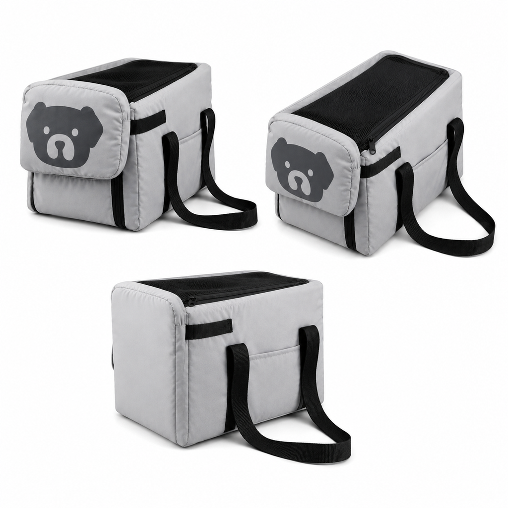 Cadeirinha de Carro para Pet — ângulos e variações em fundo branco