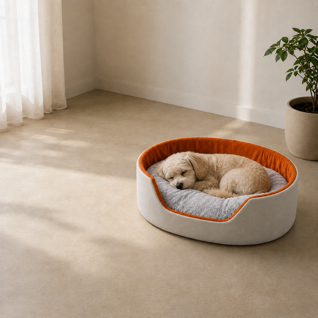Cama para Gatos 60x40cm: Repouso e Conforto Térmico em uso, demonstrando o funcionamento