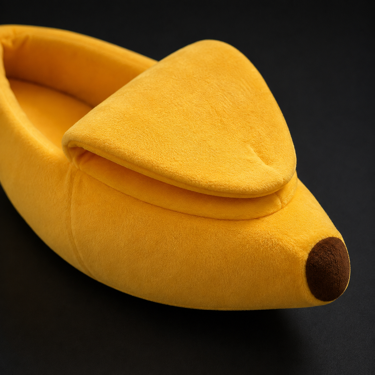 Detalhe de construção e acabamento — Cama Pet Banana Aconchegante para Inverno