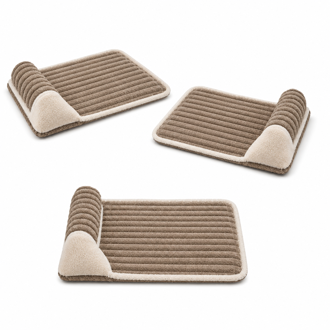 Cama Pet Lavável com Espuma de Memória para Cães — ângulos e variações em fundo branco