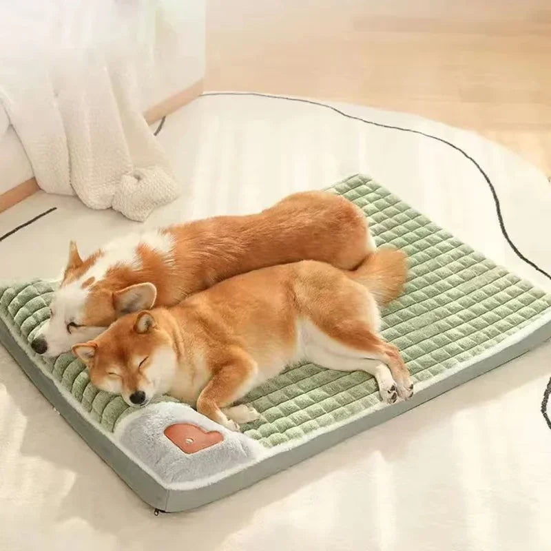 Cama pet lavável com almofada de espuma de memória removível vista de cima