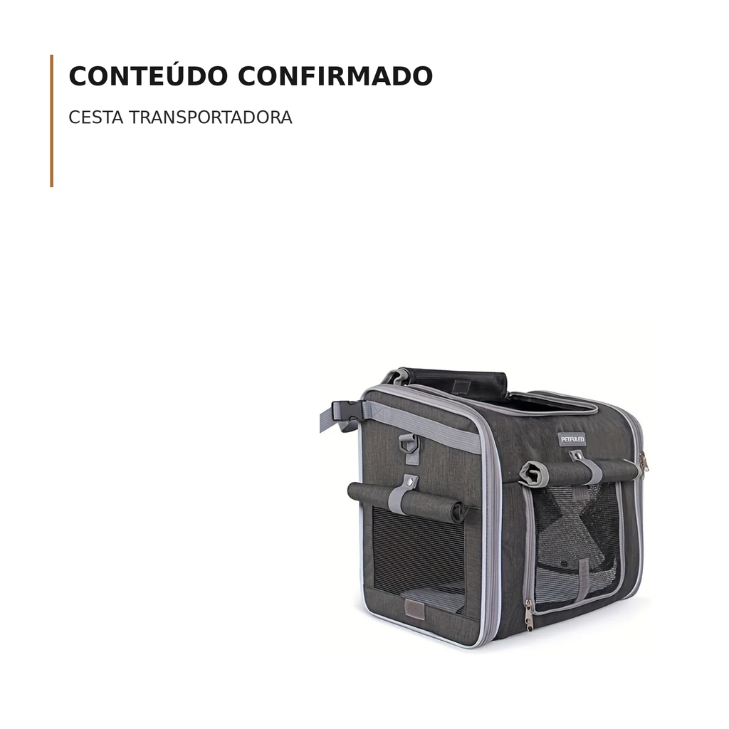Itens inclusos — Cesta Transportadora de Bicicleta Expansível para Pets