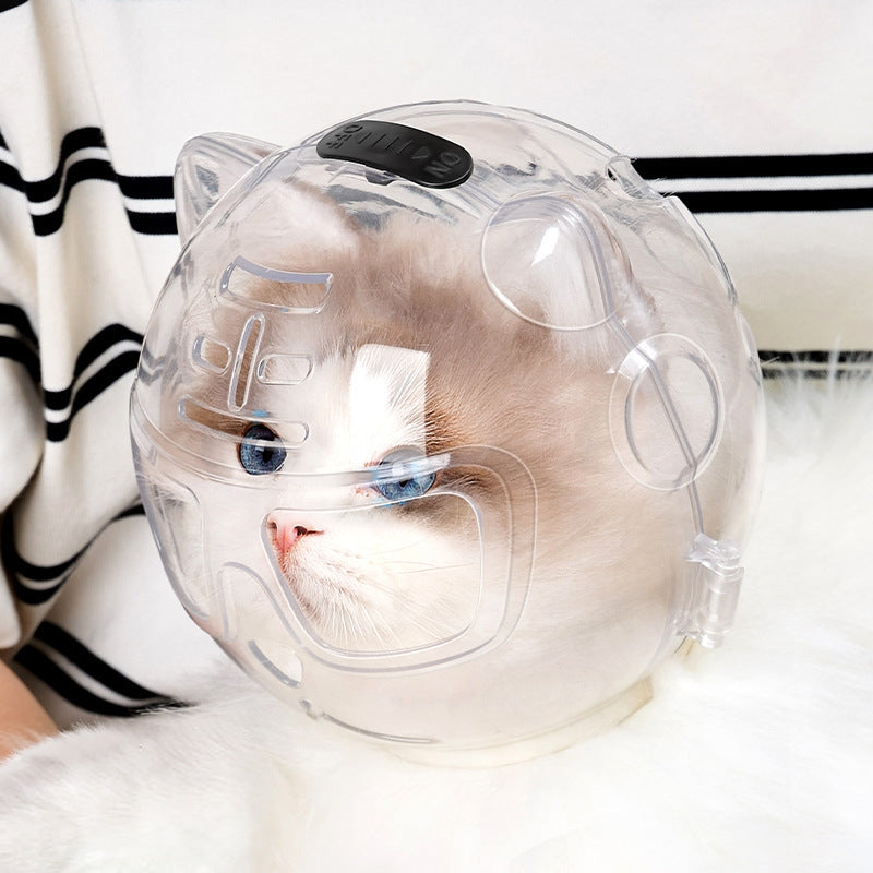 Coleira inflável protetora macia para gatos, formato de tubo inflável com alça de ajuste