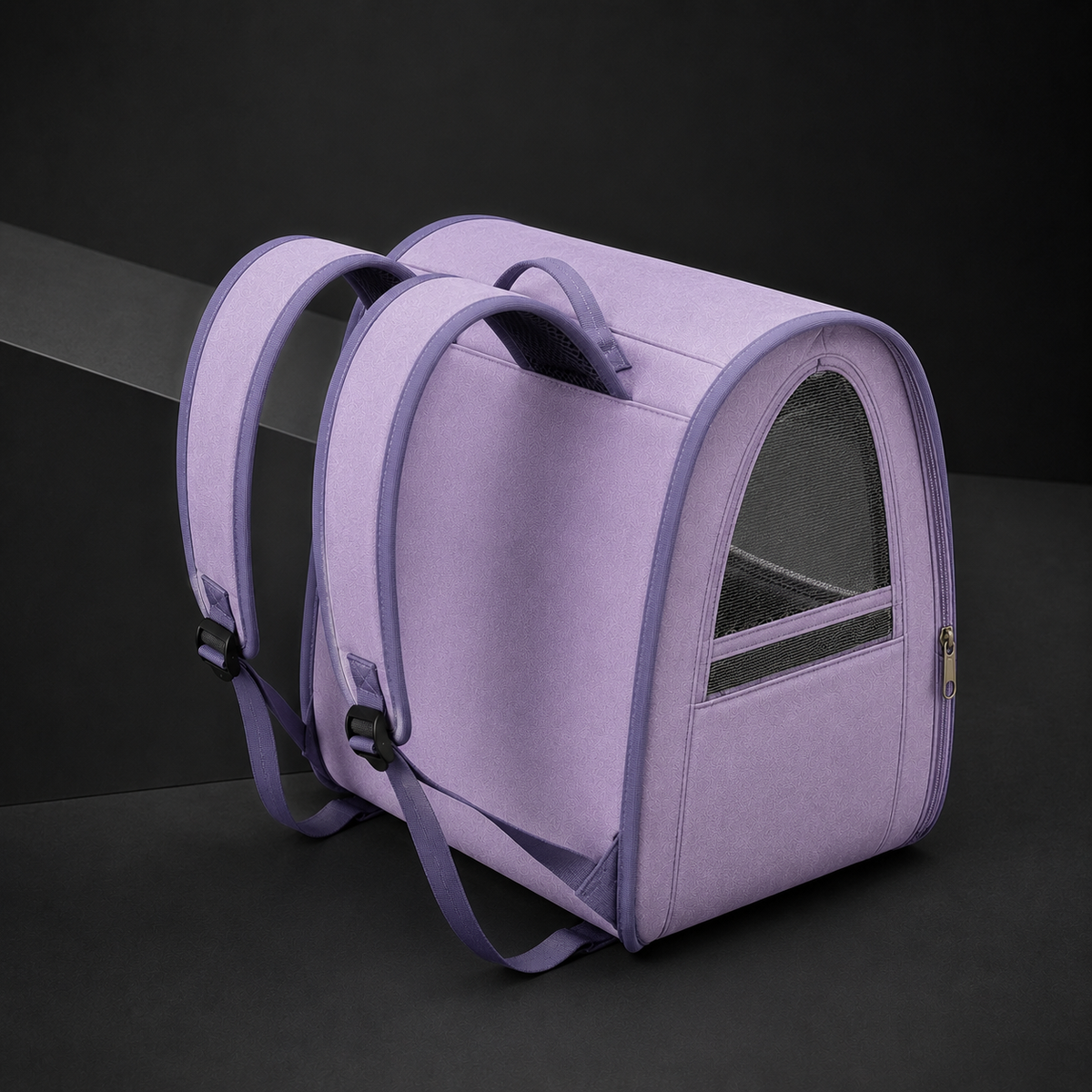 Mochila Pet Visor Transparente — vista alternativa em fundo grafite
