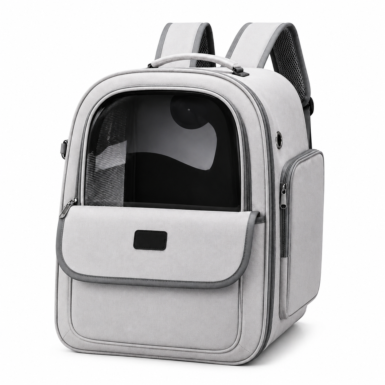 Mochila Transportadora Pet Dobrável e Respirável — vista frontal completa em fundo branco