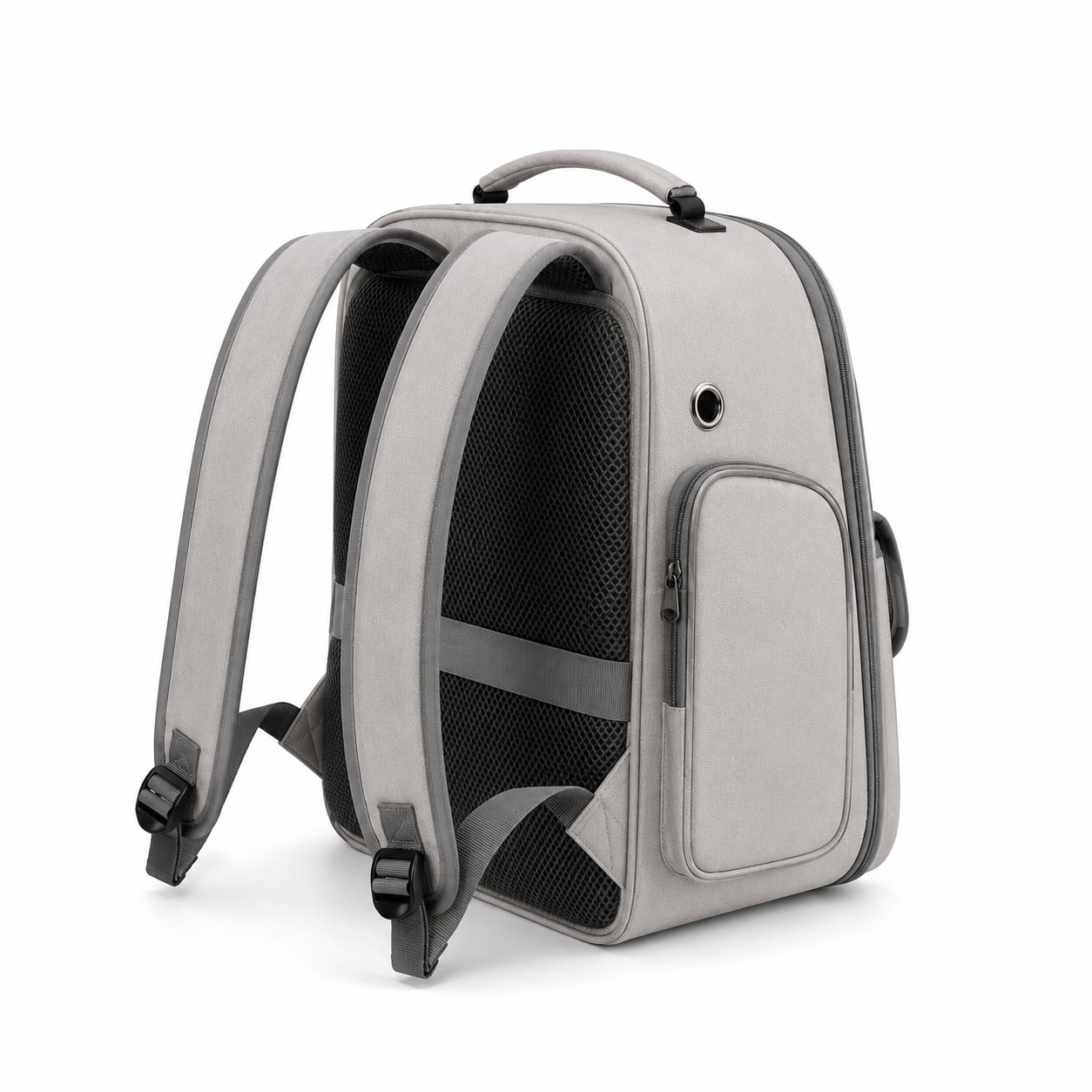 Mochila Transportadora Pet Dobrável e Respirável — vista alternativa em fundo grafite