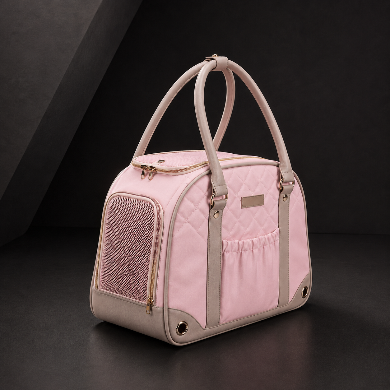 Bolsa de Transporte Pet Estilo Bolsa de Mão com Tela Respirável — foto principal em fundo grafite