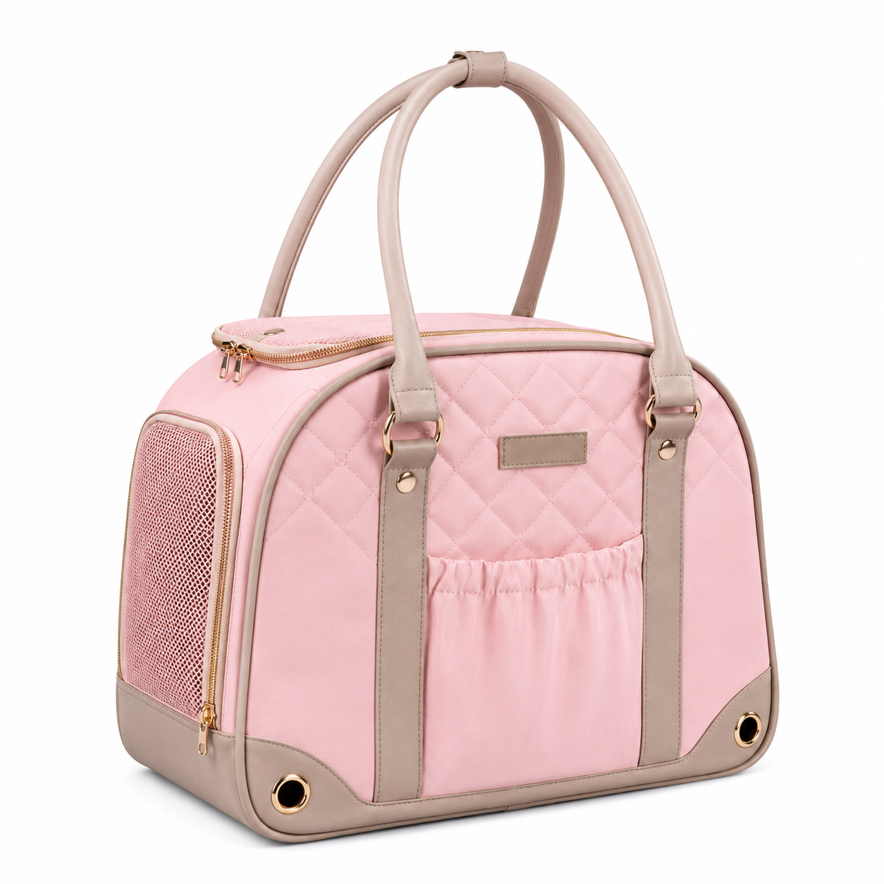 Bolsa de Transporte Pet Estilo Bolsa de Mão com Tela Respirável — vista frontal completa em fundo branco